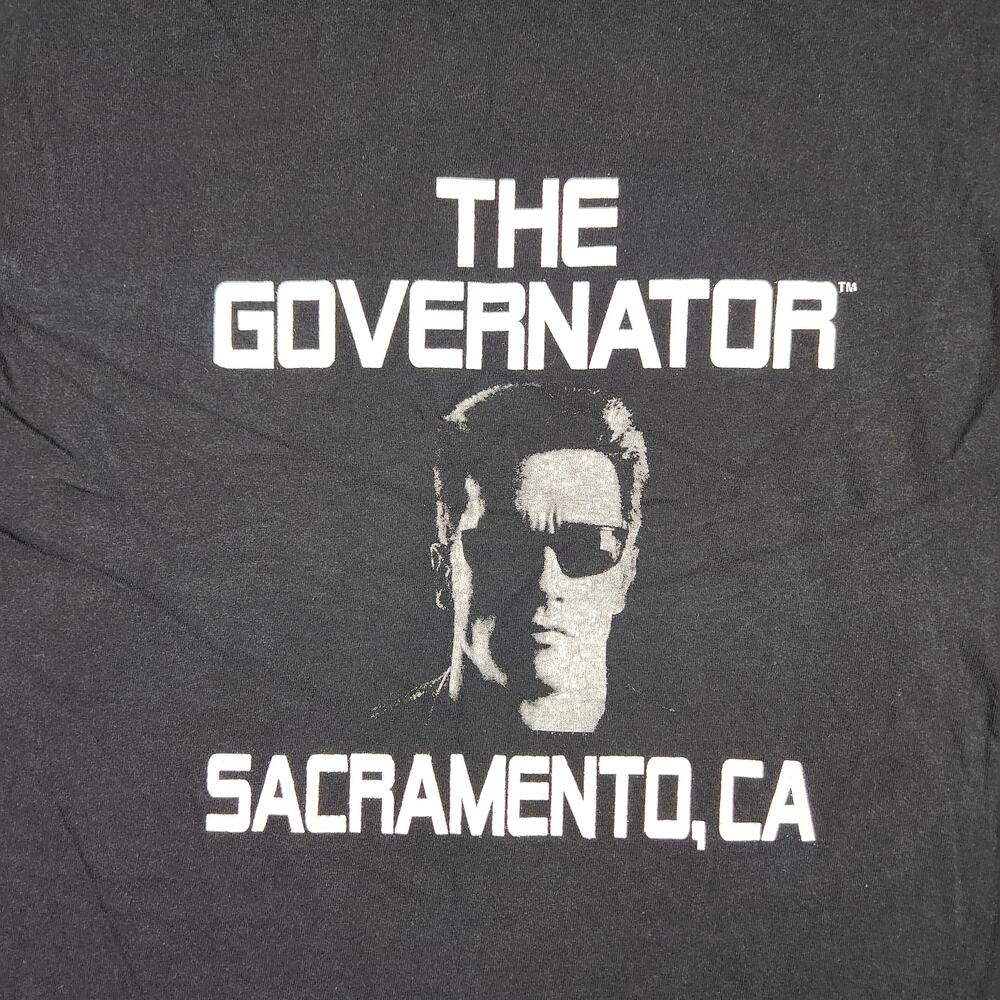 Vintage The Governator Shirt Mens Large Sacramento CA Arnold Schwarzenegger Y2k